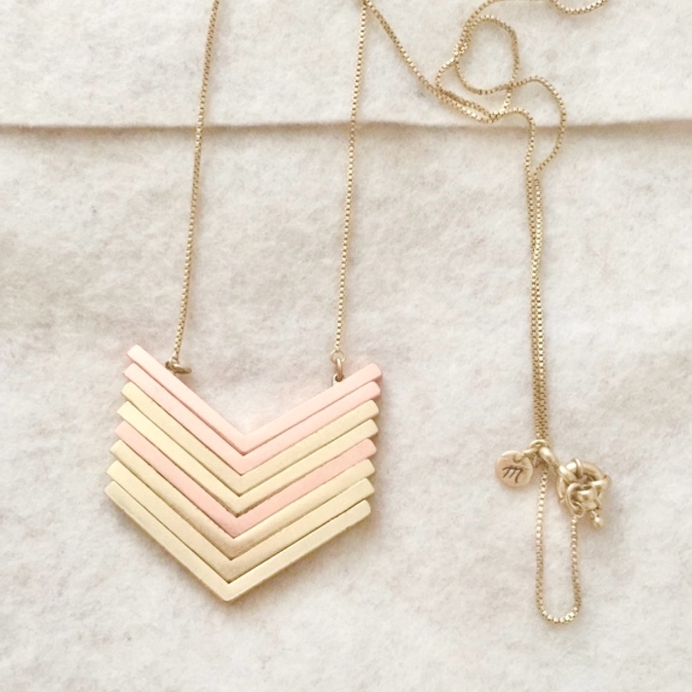 Madewell Arrowstack Necklace Gold & Rose Gold